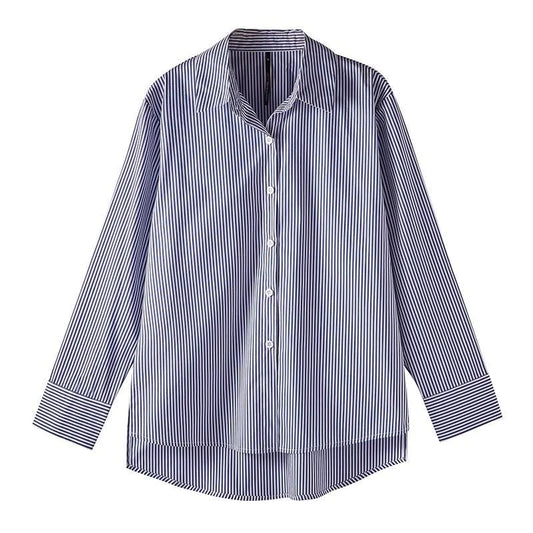 Striped Lantern Sleeve Blouse – Spring/Autumn Collection